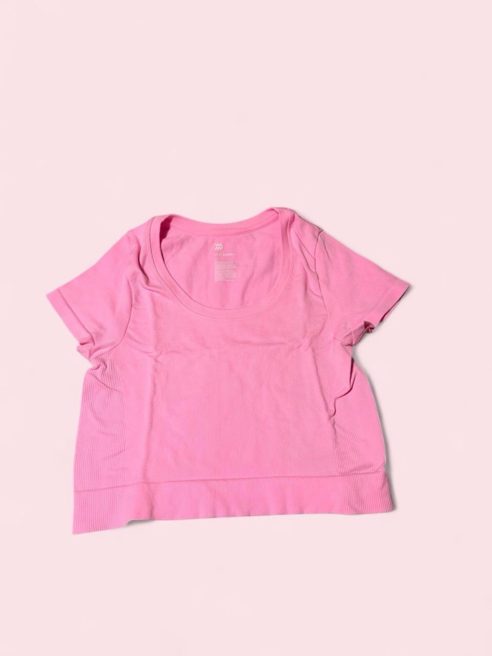 all in motion Pink Cropped Scoop Neck Tee